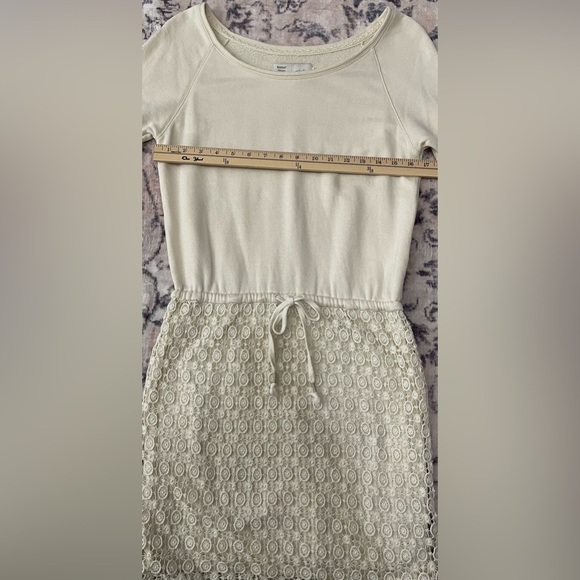 Anthropologie Saturday Sunday Cream Crochet French Terry Dress Size Small - Picture 6 of 11
